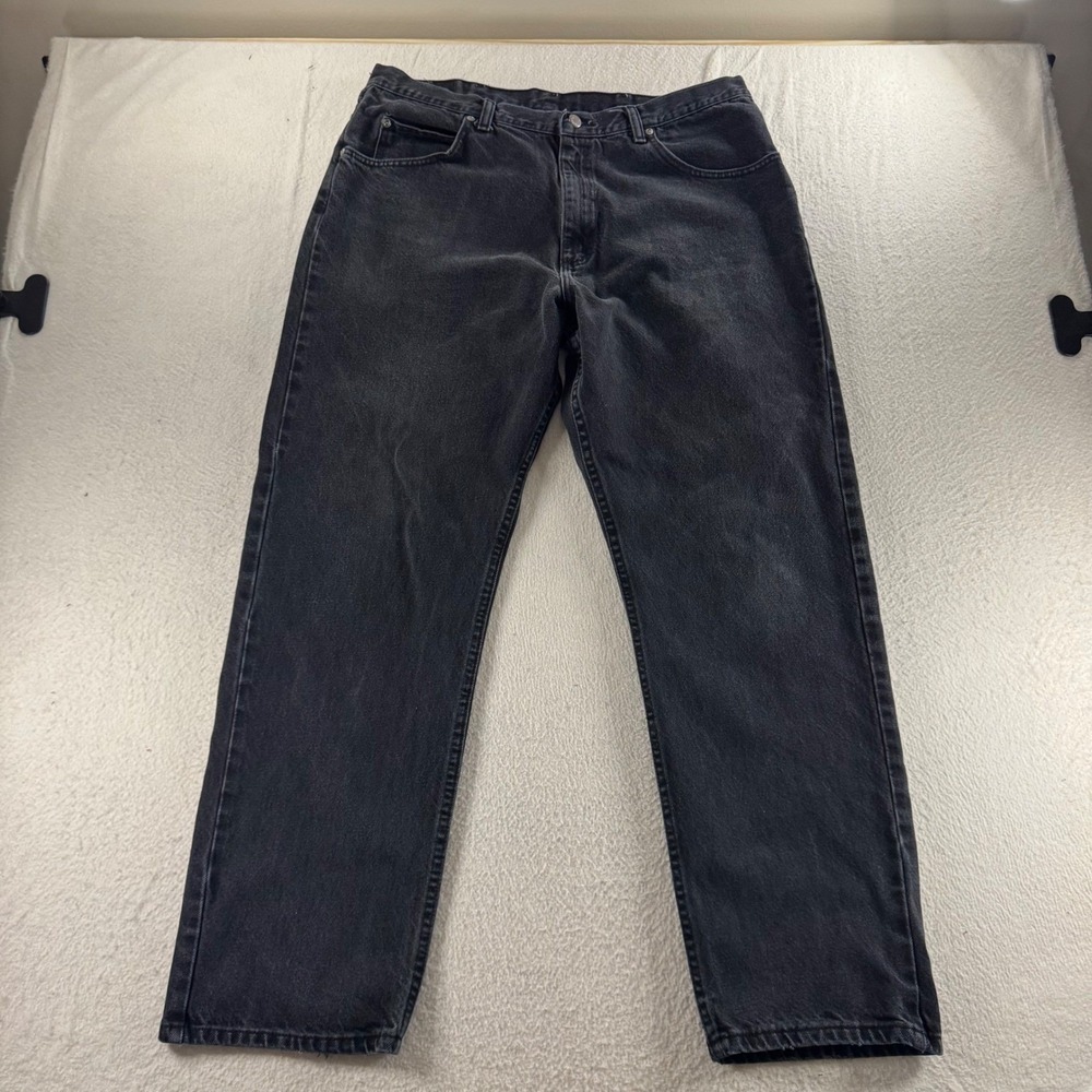 Lee Regular Fit Jeans Mens 38x30 Black Excellent Faded Straight Leg Denim
